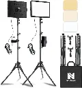 kit de iluminación Paquete de 2 luces LED de video luz NiceVeedi Studio