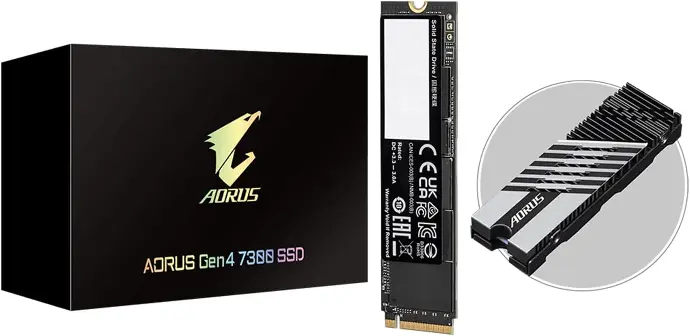 Gigabyte AORUS Gen4 7300 SSD 1TB PCIe 4.0 NVMe M.2 