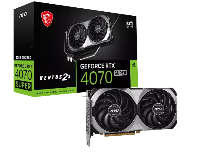 MSI Ventus GeForce RTX 4070 SUPER 12GB GDDR6X PCI Express 4.0 ATX