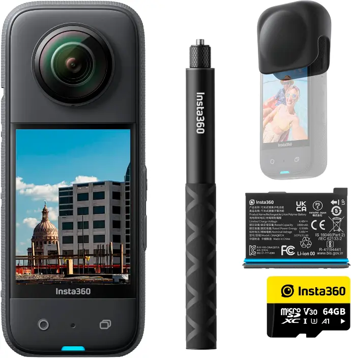 Insta360 X3 - 5.7K 360 Camara de accion Kit de aventuras