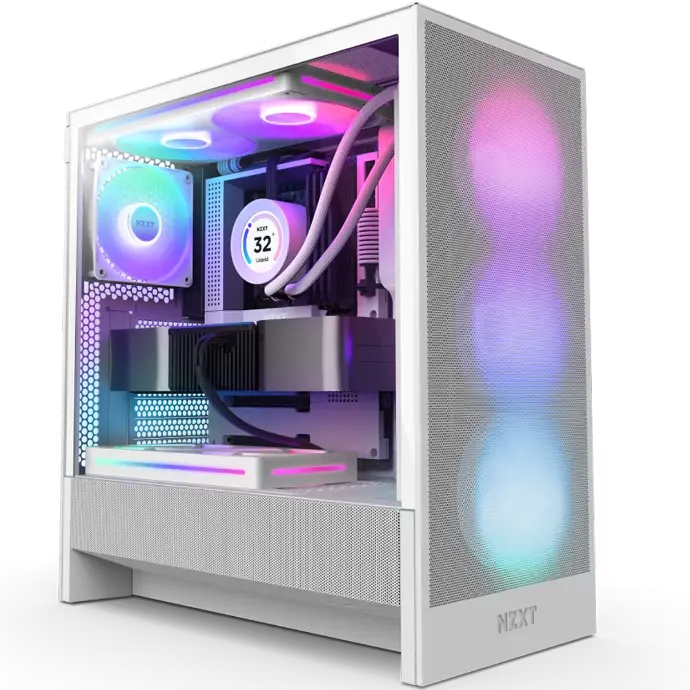 NZXT H5 Flow RGB 2024 WHITE RGB F360 CORE