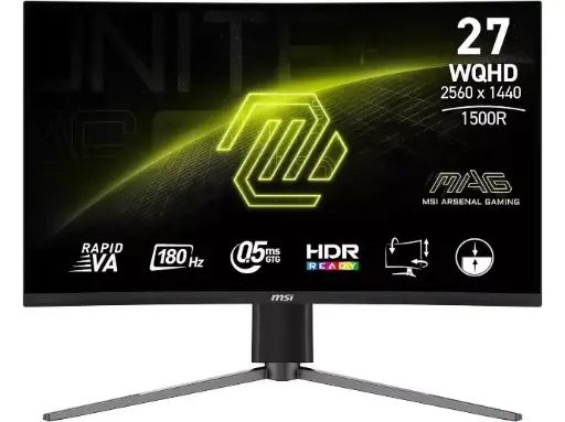 MSI 27" 180 Hz Rapid VA QHD Gaming Monitor 2560 x 1440 (2K) 0.5ms (GTG) MAG27CQ6