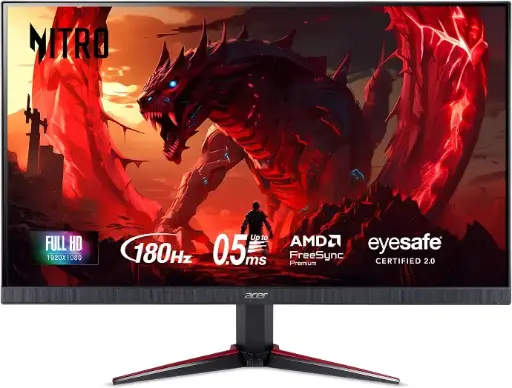 Acer Nitro 27" Full HD 1920 x 1080 180Hz 0.5ms Gaming IPS Monitor VG270